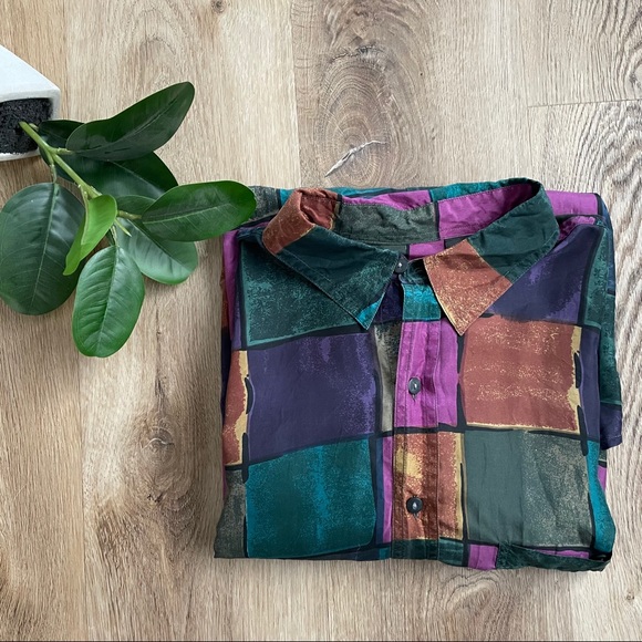 ORIGINAL LABEL NOVIN | VINTAGE 100% SILK SHIRT - Picture 2 of 6